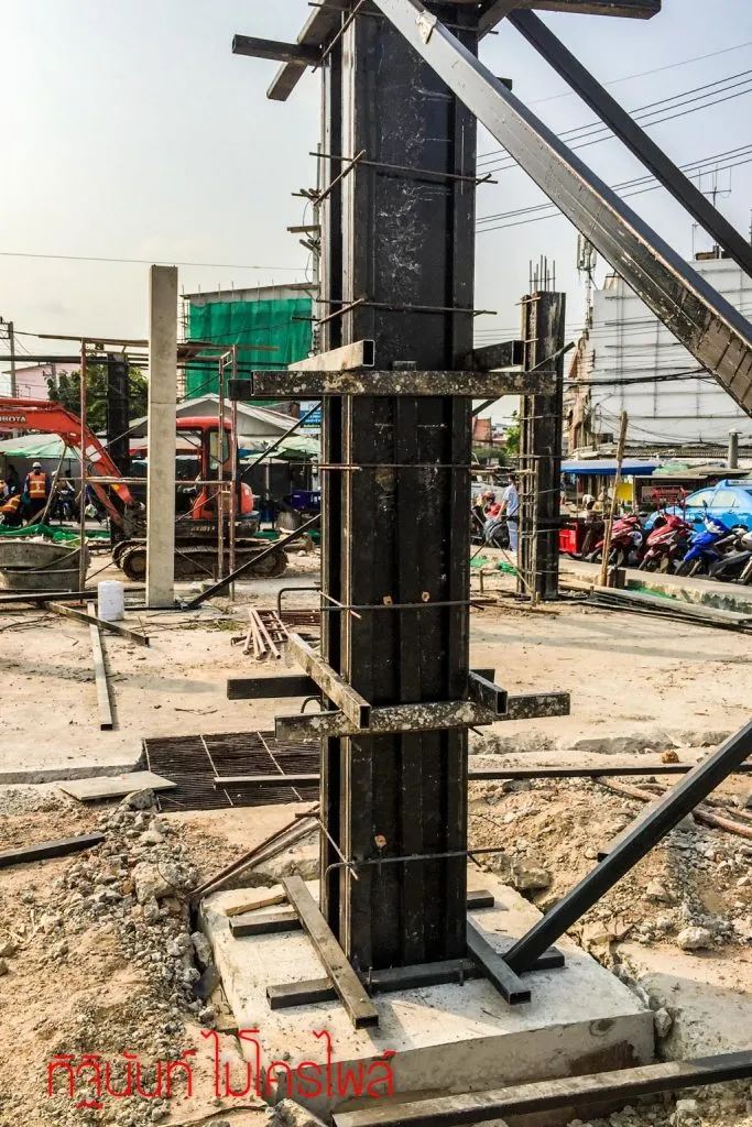 รายละเอียดเหล็กเสริมและแบบฐานราก