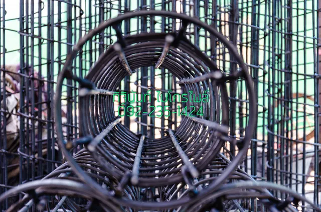 โครงสร้างเหล็กภายในเสาเข็มไมโครไพล์ Micropile Cage