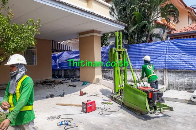 พื้นโรงรถทรุดและแนวทางแก้ไขด้วยเสาเข็มไมโครไพล์